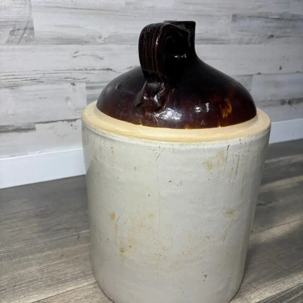 Vintage Western Stoneware 5 Gallon Two Tone Crock Jug